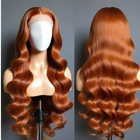 Body Wave Wig 210% Density 13X6 HD Frontal Lace Orange/Ginger Celebrity Hair & Beauty