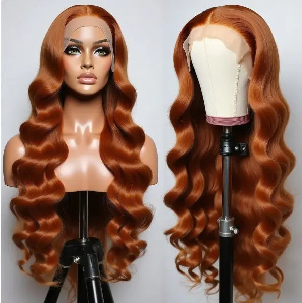 Body Wave Wig 210% Density 13X6 HD Frontal Lace Orange/Ginger Celebrity Hair & Beauty
