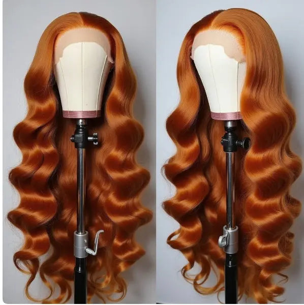 Body Wave Wig 210% Density 13X6 HD Frontal Lace Orange/Ginger Celebrity Hair & Beauty
