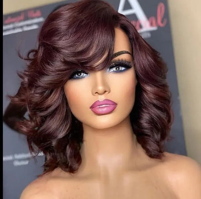 Curly Bob Wig With Bangs – 100% Remy Human Hair Celebrity Hair & Beauty