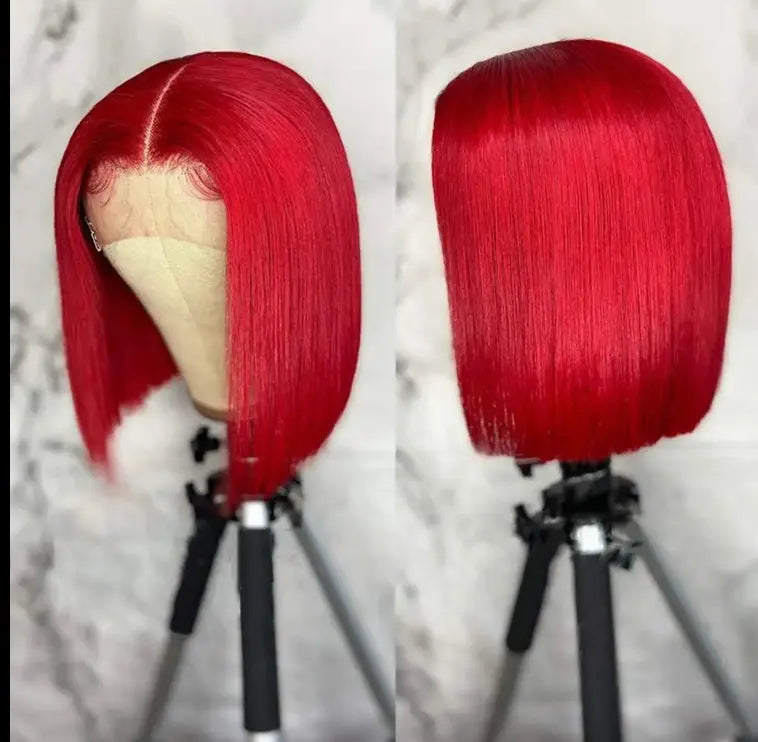 Glamour Hair Sexy Red Bob – Vibrant Color and Trendy Style showcases a bold, eye-catching bob wig for confident looks.
