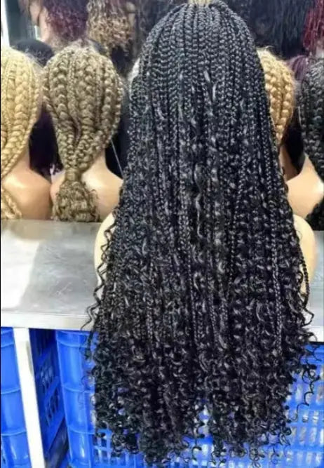 Boho Beauty Full Lace Braided Wig – 36 Inch Synthetic Hair Elegance Celebrity Hair & Beauty