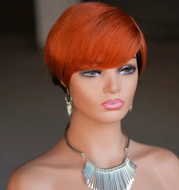 Pixie Cut Wig Short Layered Virgin Human Hair Wigs With Bangs Celebrity Hair & Beauty