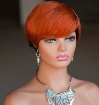 Pixie Cut Wig Short Layered Virgin Human Hair Wigs With Bangs Celebrity Hair & Beauty