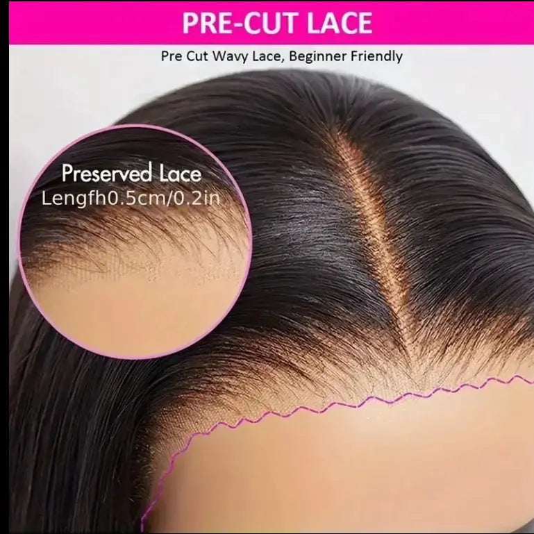 200% density Ready Go glueless wig, human hair, 13x6 wave, pre-cut lace with natural hairline.