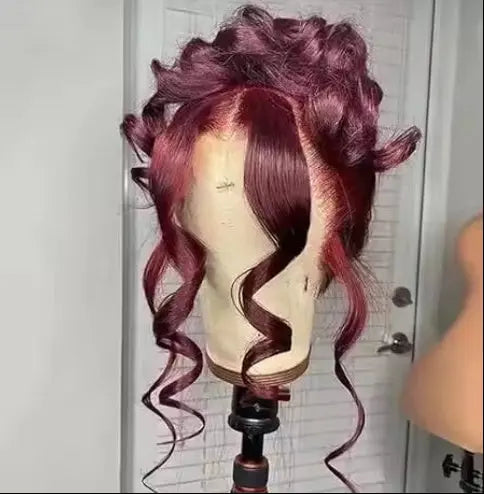Body Wave 360 Full Lace Wig Burgundy Human Hair Wig Dark Wine Red 99j Peruvian Hair Glueless HD Lace Frontal Wig