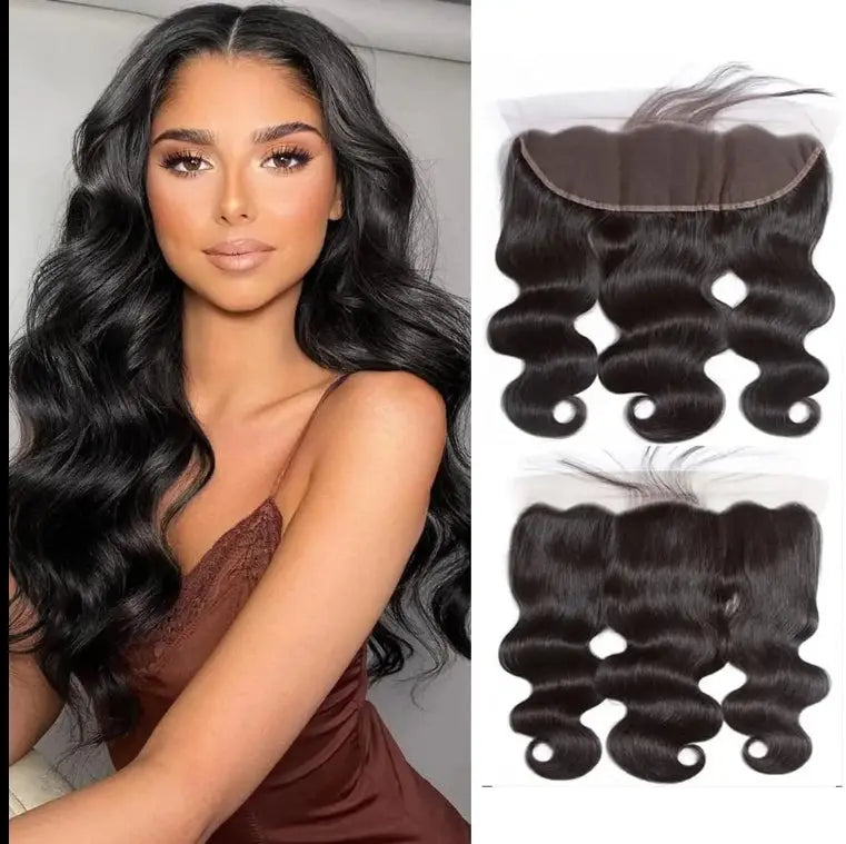 13 X 4 Lace Frontal Closure Body Wave Frontal Transparent Lace Frontals With Bangs Baby Hair Remy Human Hair Natural Color by Alibaba