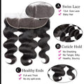 Body Wave HD lace free-part closure with 13x4 Swiss lace, baby hair, Remy 12A human hair, natural black