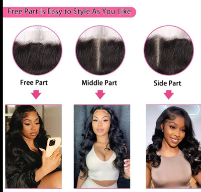 Versatile 13 X 4 Lace Frontal Closure Body Wave Frontal Transparent Lace Frontals With Bangs Baby Hair Remy Human Hair Natural Color styling options
