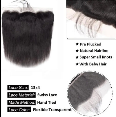 Celebrity Hair & Beauty Frontal Lace Transparent 13x4 Straight Lace Closure Brazilian Human Hair – Natural Look Seamless Blend Celebrity Hair & Beauty