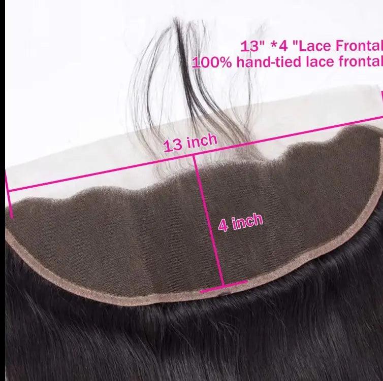 Celebrity Hair & Beauty Frontal Lace Transparent 13x4 Straight Lace Closure Brazilian Human Hair – Natural Look Seamless Blend.