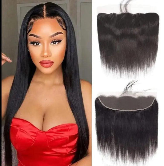 Celebrity Hair & Beauty Frontal Lace Transparent 13x4 Straight Lace Closure Brazilian Human Hair – Natural Look Seamless Blend.