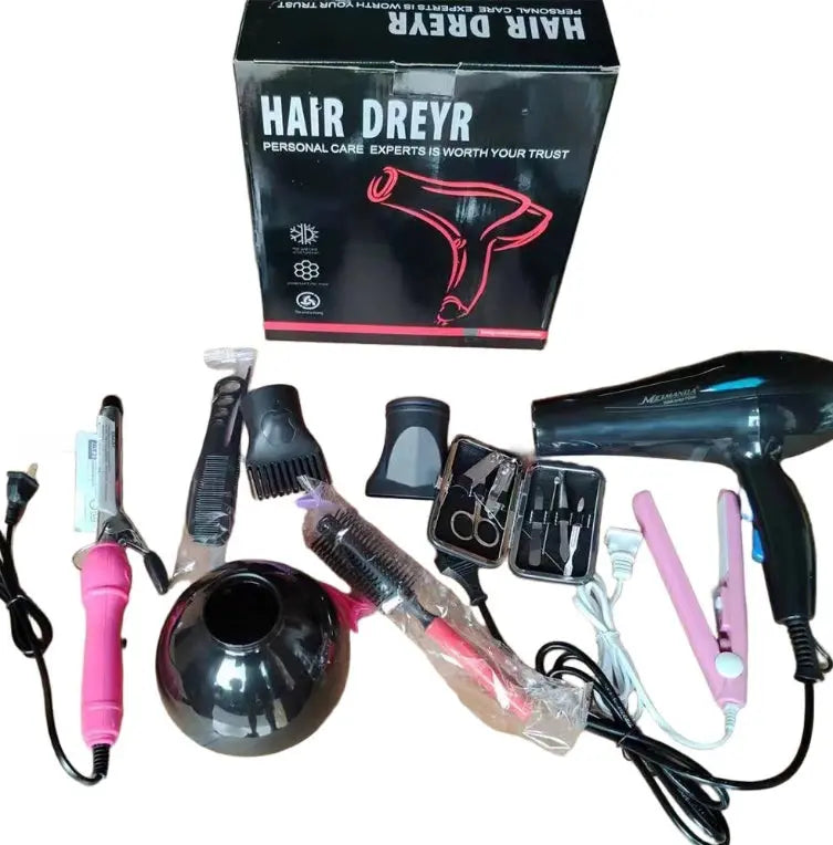 Hair Dryer for Travel & Home Lightweight Ionic Hair Blow Dryer With 12 Accessories Celebrity Hair & Beauty