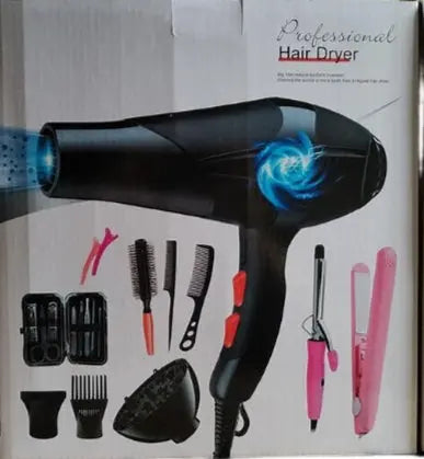 Hair Dryer for Travel & Home Lightweight Ionic Hair Blow Dryer With 12 Accessories Celebrity Hair & Beauty