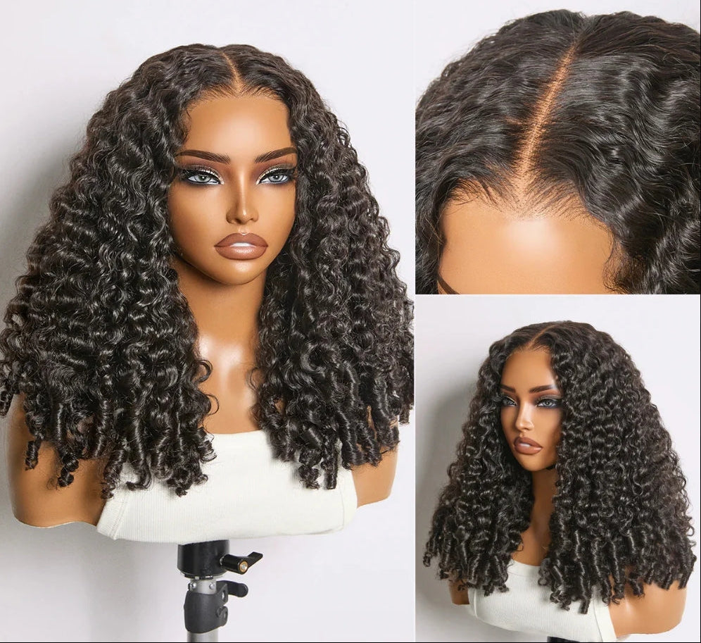 180% density Burmese Curly 30'' 13x6 glueless lace frontal wig with transparent lace, standard 22.5'' cap size
