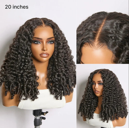 180% density Burmese Curly 30'' 13x6 glueless lace frontal wig with transparent lace, standard 22.5'' cap size