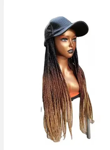 Stylish Synthetic Braided Hair Human Hair Hat perfect for effortless fashion and protection from the sun.