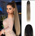 30 Inches Grey Blonde Synthetic Ponytail – Luxuriously Soft and Stylish.