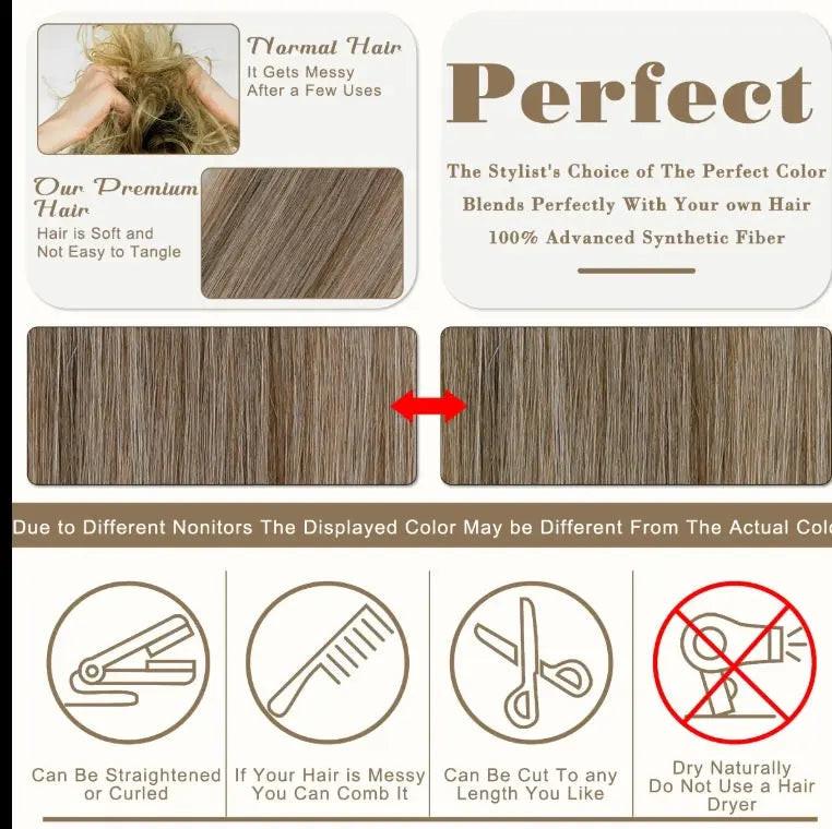 30 Inches Grey Blonde Synthetic Ponytail – Luxuriously Soft and Stylish.
