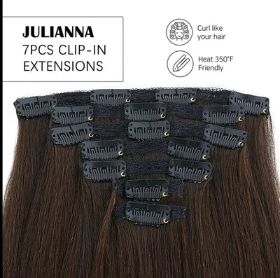 Julianna Synthetic Hair Extension Clip In – High Quality Heat Resistant Fiber - Celebrity Hair & Beauty