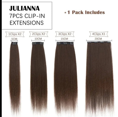 Julianna Synthetic Hair Extension Clip In – High Quality Heat Resistant Fiber - Celebrity Hair & Beauty