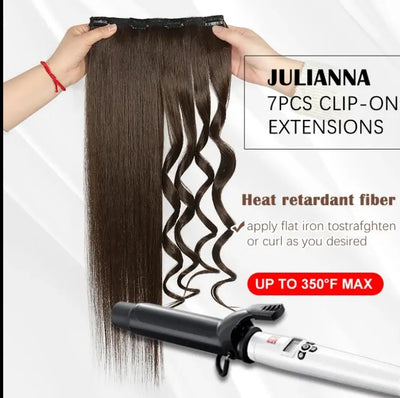 Julianna Synthetic Hair Extension Clip In – High Quality Heat Resistant Fiber - Celebrity Hair & Beauty