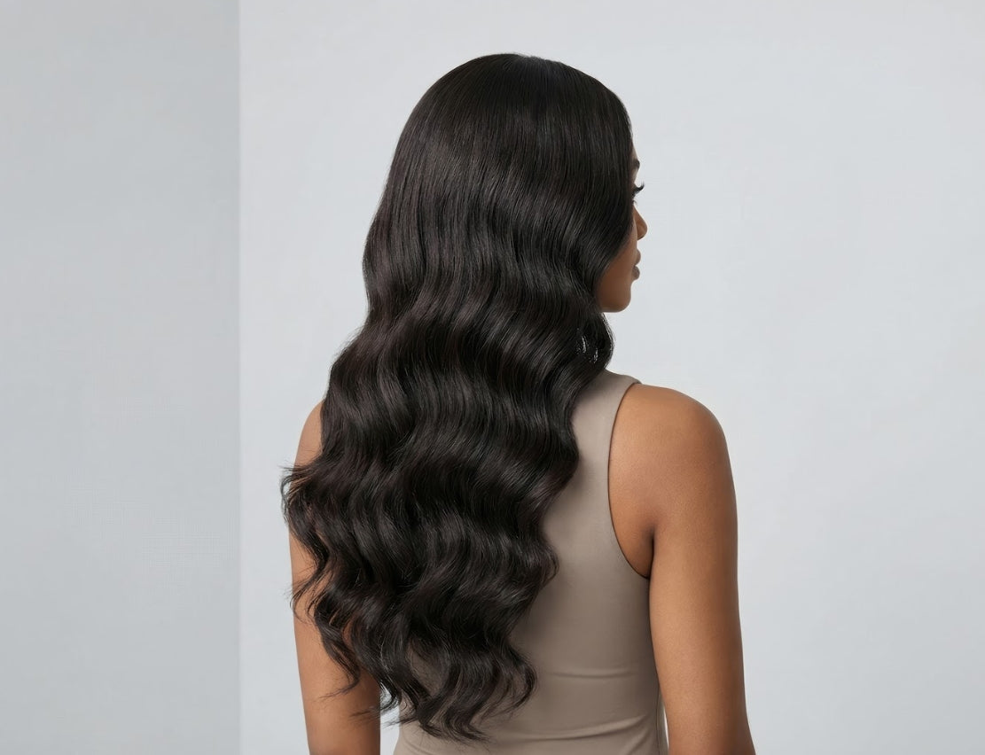 Celebrity Hair & Beauty body wave 13x6 HD lace frontal extension with 200% density and natural-looking waves.