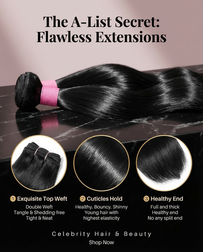 Raw Vietnam Hair Bundles Straight 10-30''—virgin bundles with double weft and healthy ends.