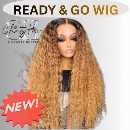 Water Wave Lace Front Wig Brazilian Ombre Honey Blonde 30 Inch Human Hair.