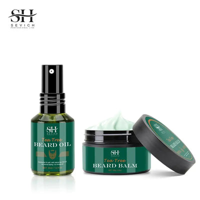 Beard Growth Kit For Men Tea Tree Hair Enhancer Thicker Beard Care Oil Nourishing Moisturizing Beard Conditioner Anti Hair Loss Celebrity Hair & Beauty