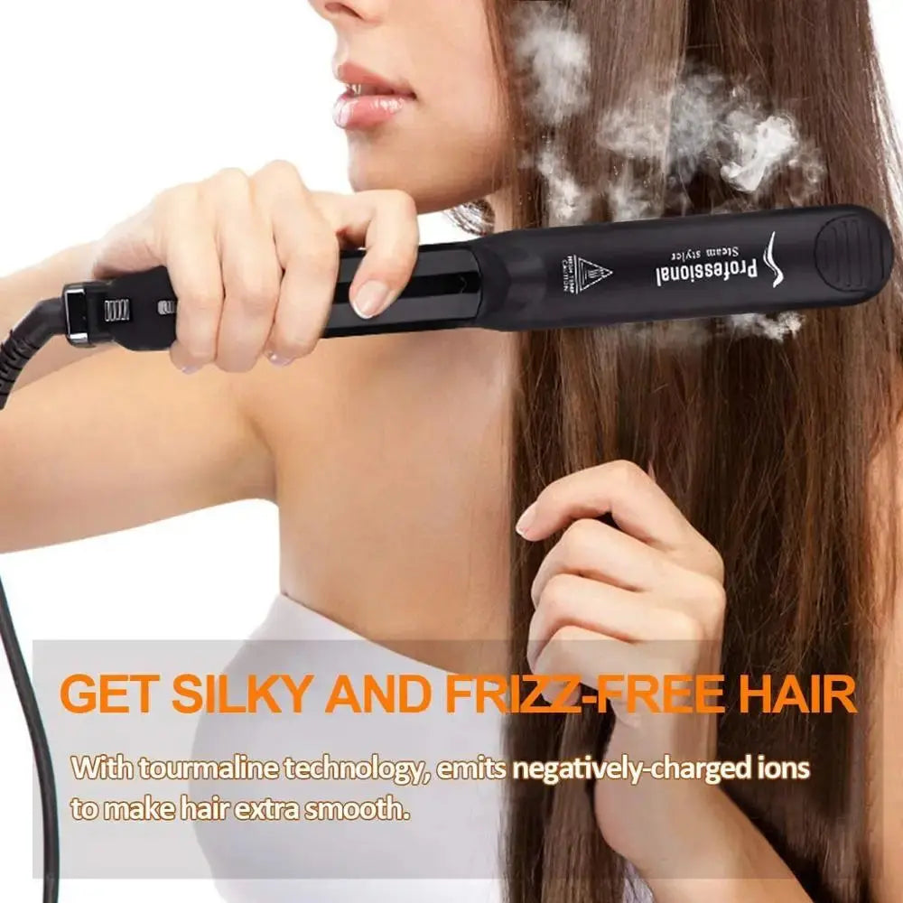 Hair Straightening Iron Professional Steam Hair Straightener Ceramic Vapor Hair Flat Iron Seam Curler Steamer Hair Styling Tool