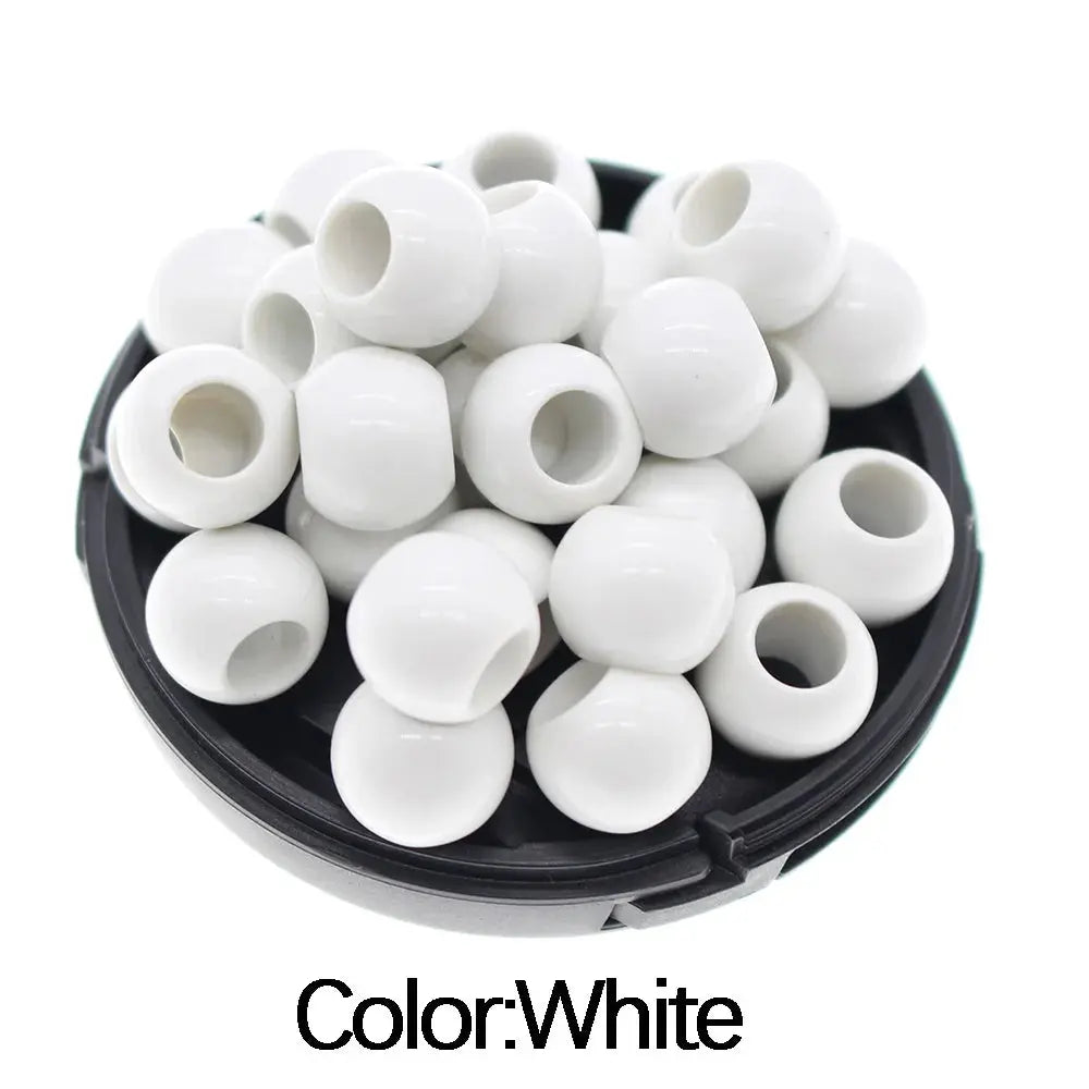 50pcs 12mm Transparent Resin Hair Beads for Dreadlocks White Color