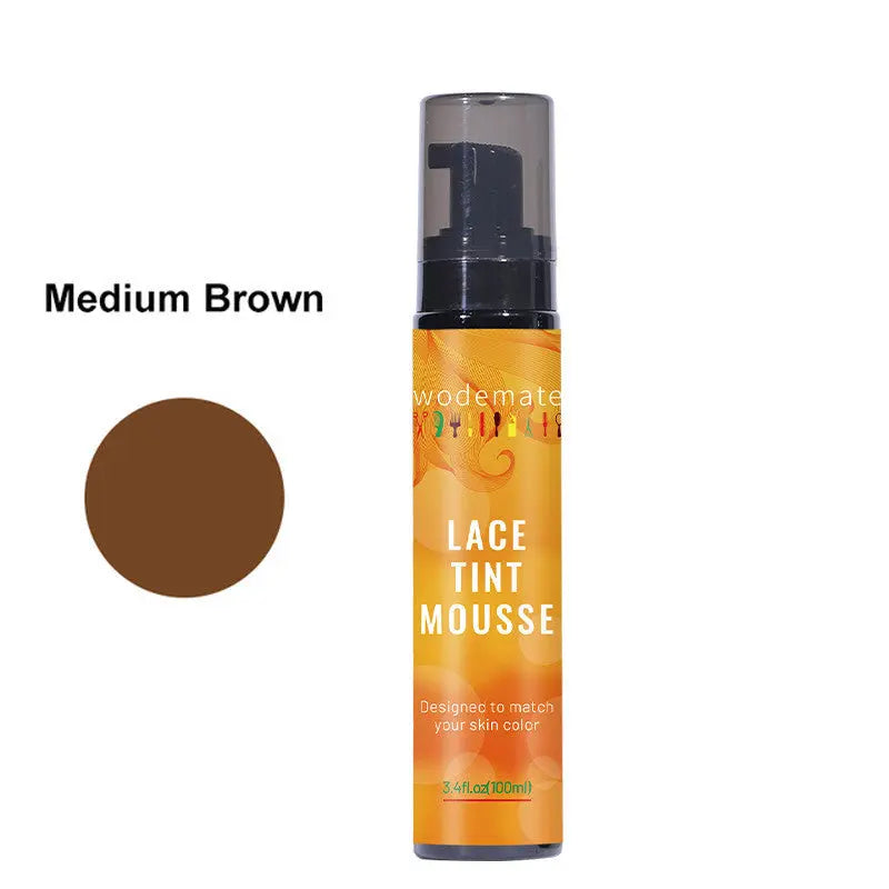 Lace Tint Mousse Waterproof Wig Tint Spray For Toupees Light Brown Wig Knots Healer Quick Dry Wig Grids Concealer No Residue Brown