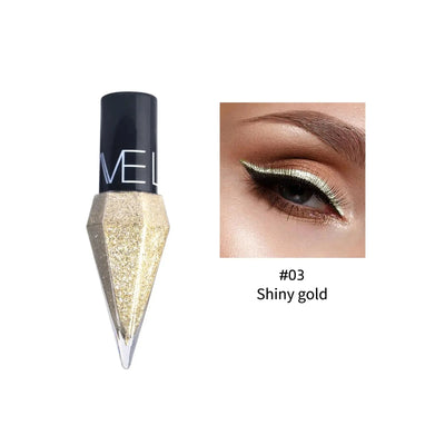 Waterproof Diamonds Eyeliner Eyeshadow Glitter Silver Rose Gold Color Shiny Sequins Eyeliner Eye Shadow Makeup Beauty Cosmetics - Celebrity Hair & Beauty