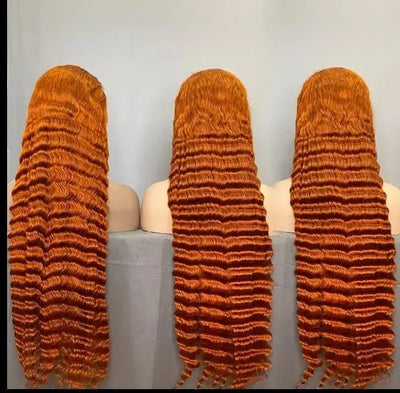 Ginger Orange Brazilian Virgin HD Lace Frontal Wig 200% Density