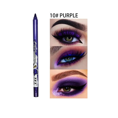 Colorful Long-lasting Eyeliner Pencil Waterproof Quick-dry No Blooming Blue Pink Eye Liner Pen Eyes Makeup Cosmetics Tools 10