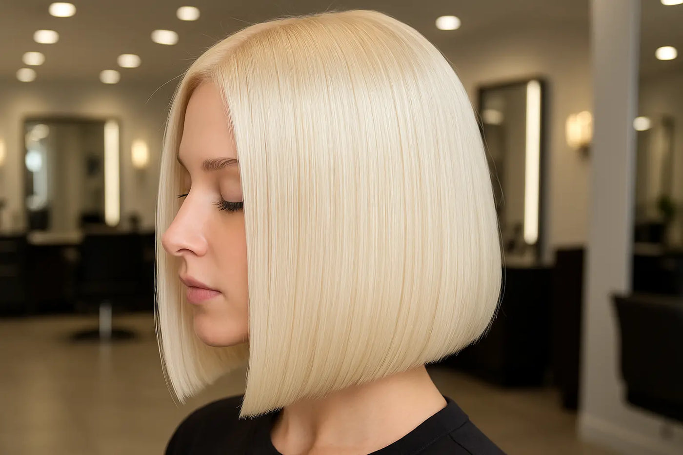 613/Blonde Bob Wig Straight 100% Human Hair Celebrity Hair & Beauty