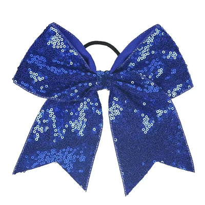 Big Bowknot Girl Hairband Girls Ribbon Cheerleading Hair Bows with Sequin Beads Kids Ponytail Holder Women Elastic Hair Tie BL