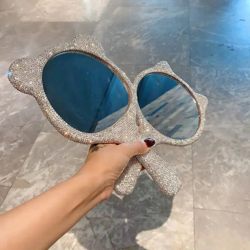 Sparkling Rhinestone Handheld Mirror.