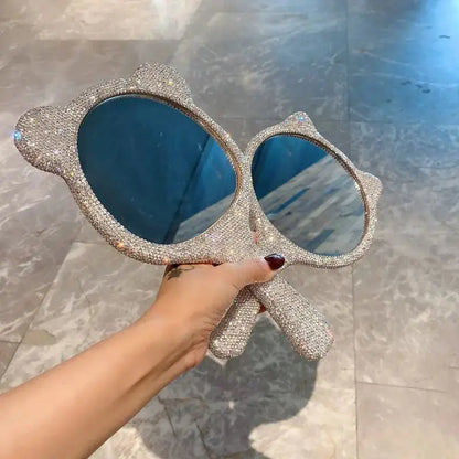 Sparkling Rhinestone Handheld Mirror.