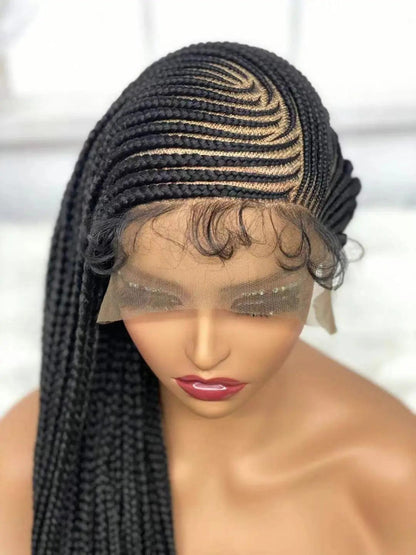 Long Braided Wig-Synthetic Braided Wig Full Lace 34 Inches for Ladies.