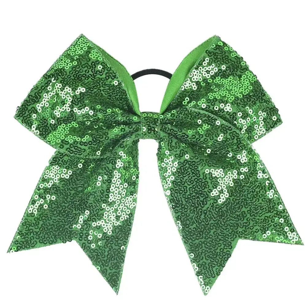 Big Bowknot Girl Hairband Girls Ribbon Cheerleading Hair Bows with Sequin Beads Kids Ponytail Holder Women Elastic Hair Tie SDL