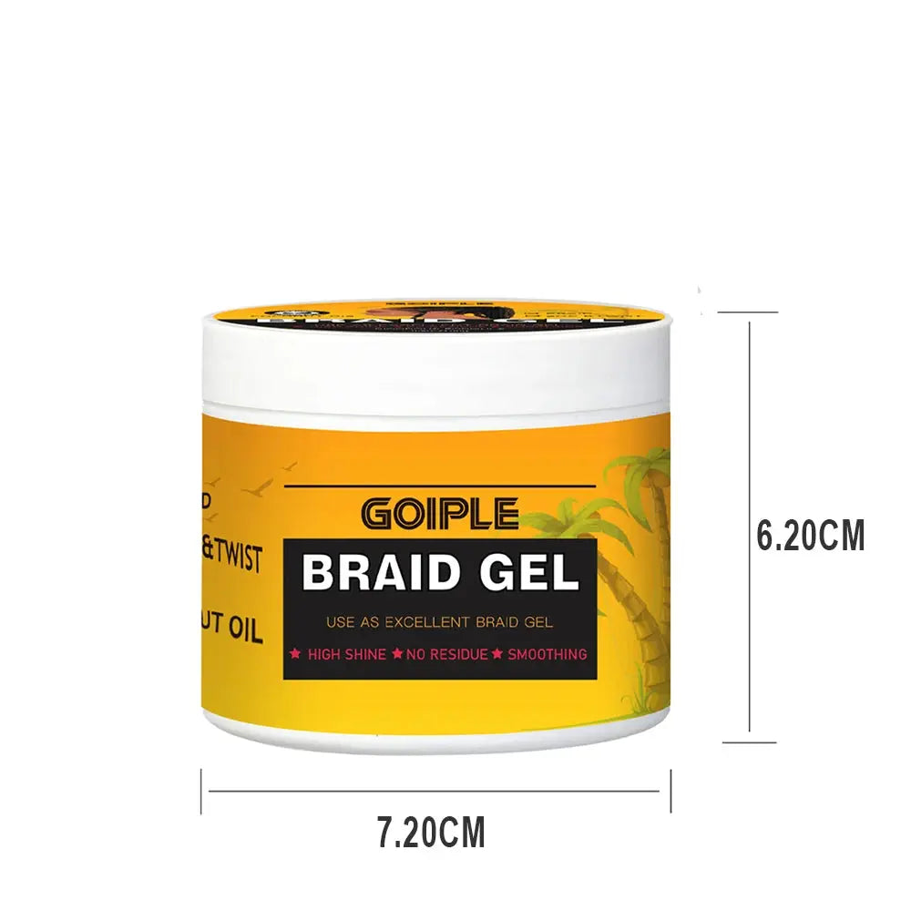 GOIPLE Long Lasting Hold Braid Gel for Black Women Shine n Jam Loc and Twist Wax Tames Frizz Edges Hair Cornrow Styling Product 100g pink gel