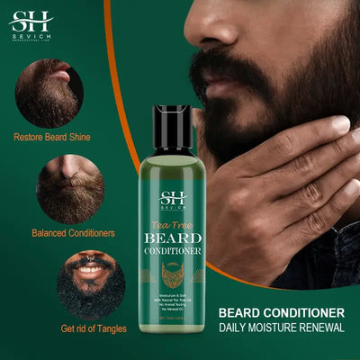 Beard Growth Kit For Men Tea Tree Hair Enhancer Thicker Beard Care Oil Nourishing Moisturizing Beard Conditioner Anti Hair Loss Celebrity Hair & Beauty