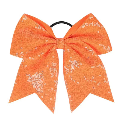 Big Bowknot Girl Hairband Girls Ribbon Cheerleading Hair Bows with Sequin Beads Kids Ponytail Holder Women Elastic Hair Tie OG