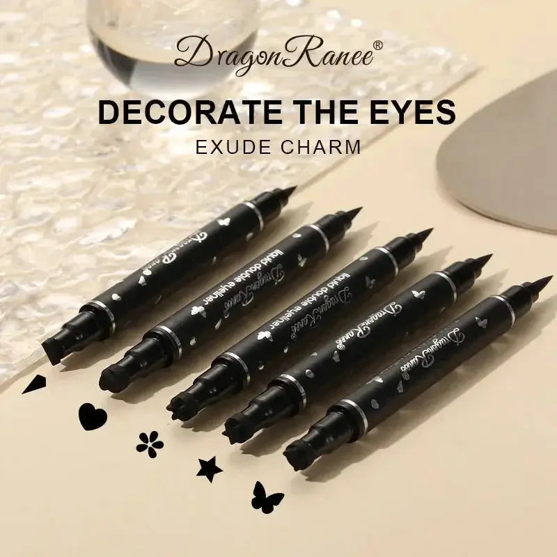 2 IN 1 Butterfly Seal Eyeliner Pen Star Moon Stamp Waterproof Celebrity Hair & Beauty