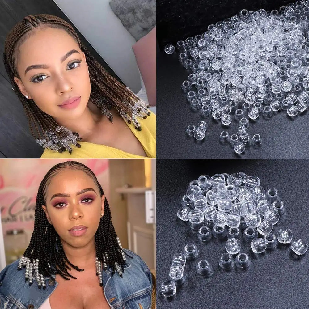 50pcs 12mm Transparent Resin Hair Beads for Dreadlocks