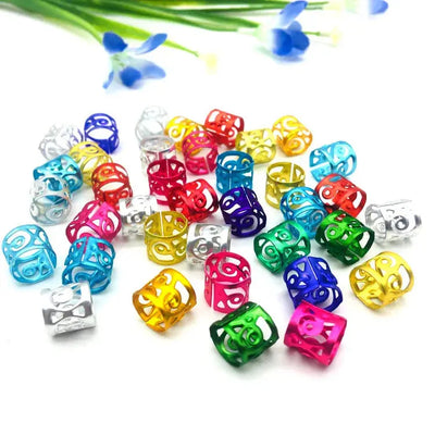 100Pcs Lot Golden Silver Hair Rings Dreadlock Beads Clips Mixed Color 100pcs