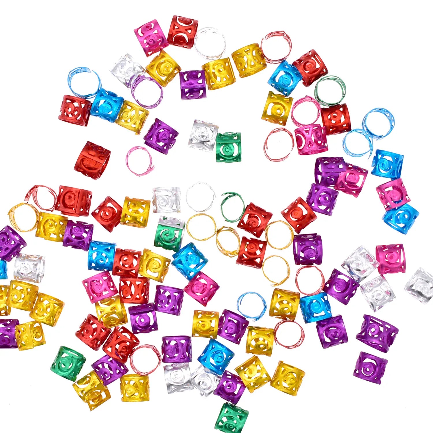 100Pcs Lot Golden Silver Hair Rings Dreadlock Beads Clips