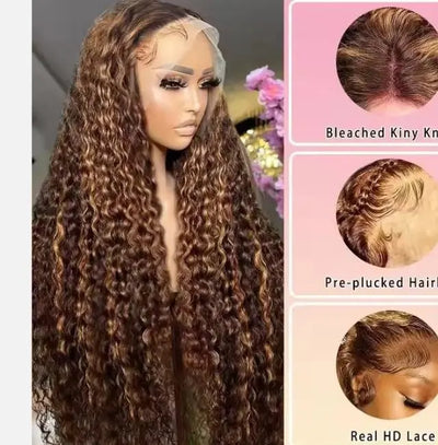 Density Ombre Highlight Wig Lace Front HD Colored Wig 40